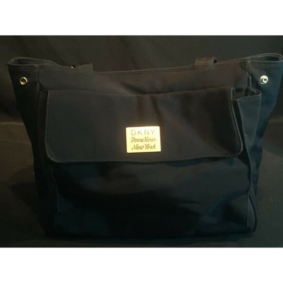 DKNY Donna Karan New York Basic Black Tote Purse Handbag Large Compartment Bag - Picture 13 of 13